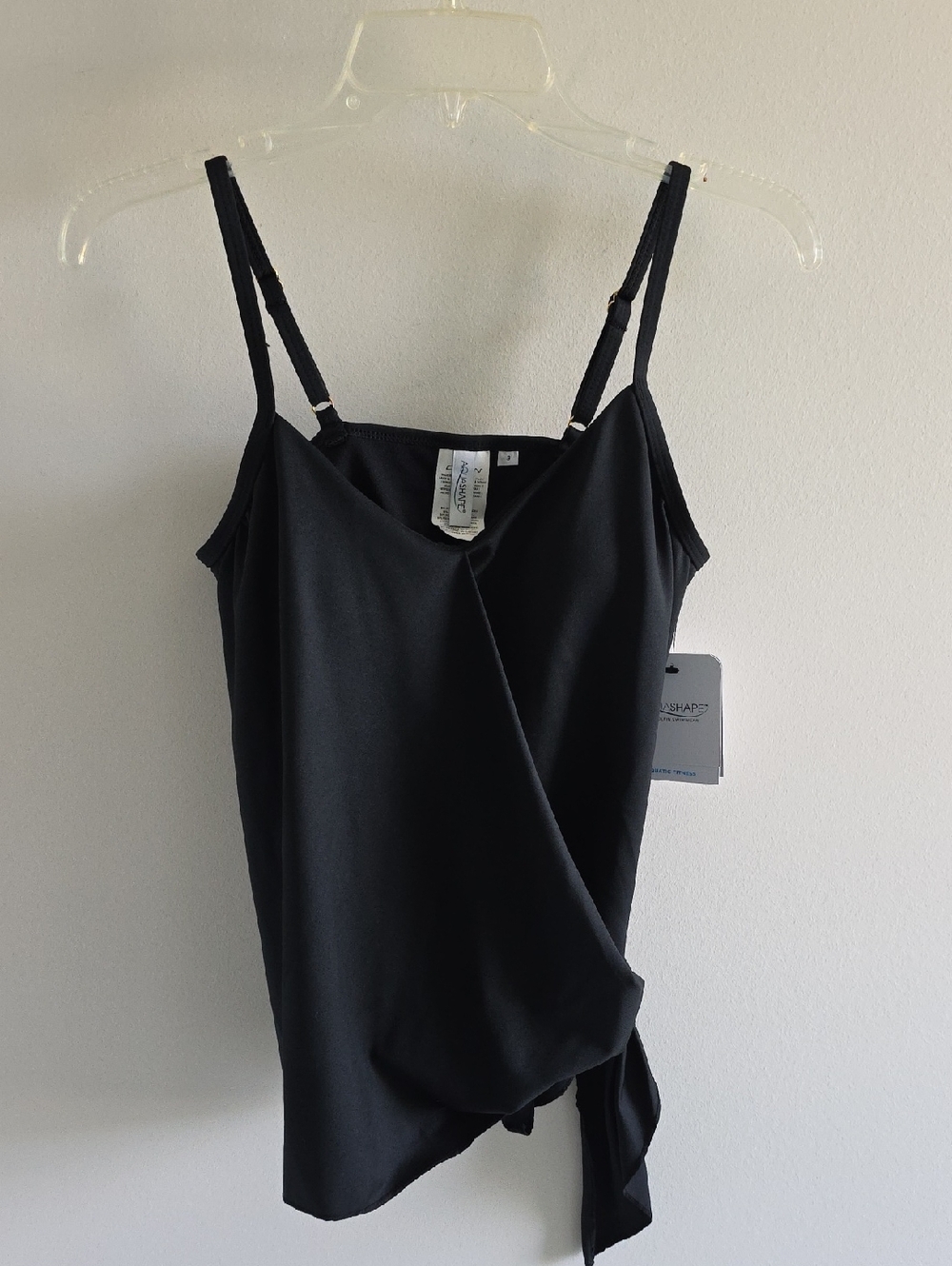 Womens Wrap Tankini Swimsuit Top Small Aquashape By Dolphin Adjustable Straps